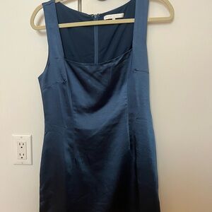 REVOLVE Satin Mini Dress in Navy Blue